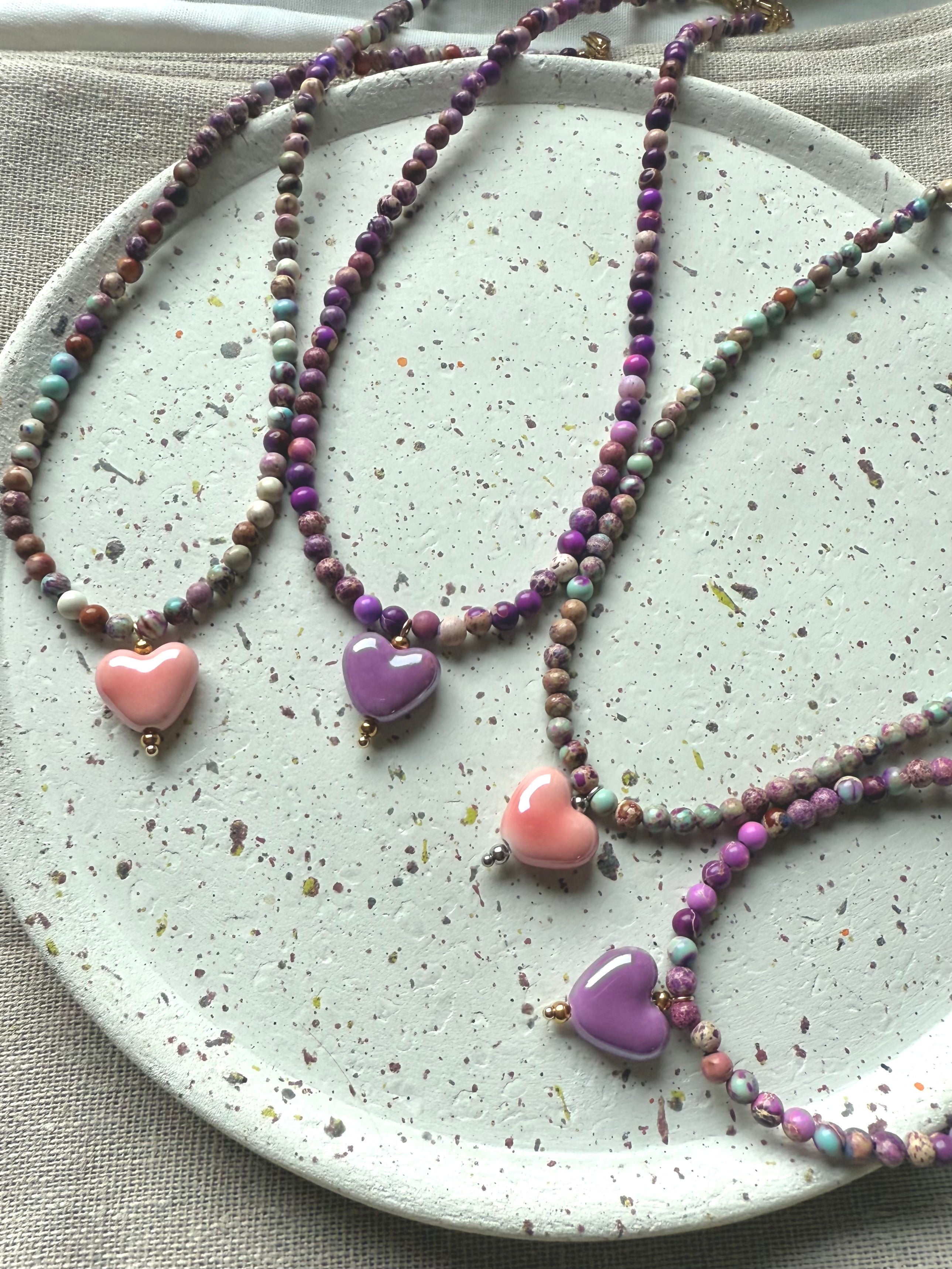 Choker „Blush & Berry”