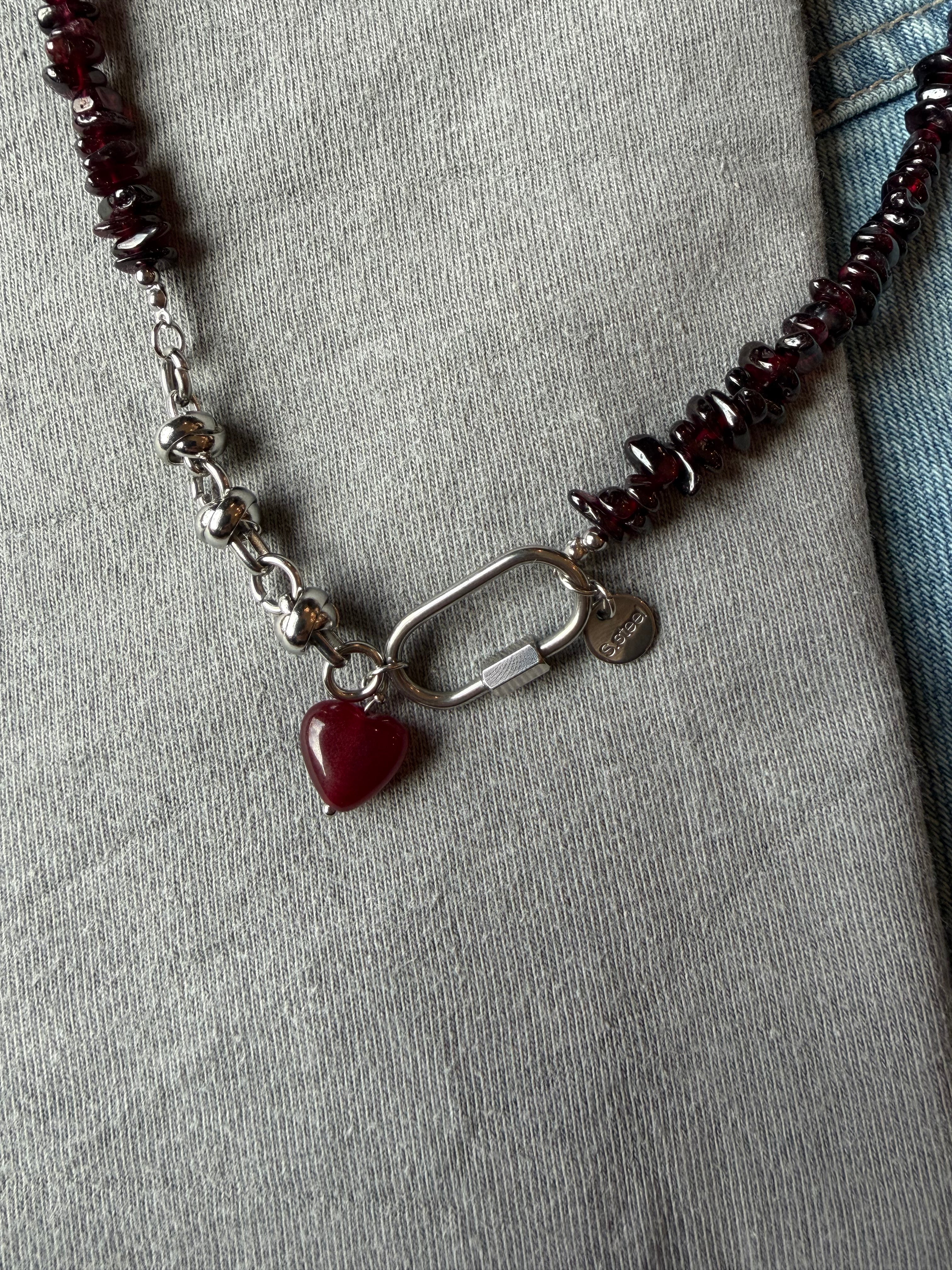 Naszyjnik „Garnet & Ruby Heart”