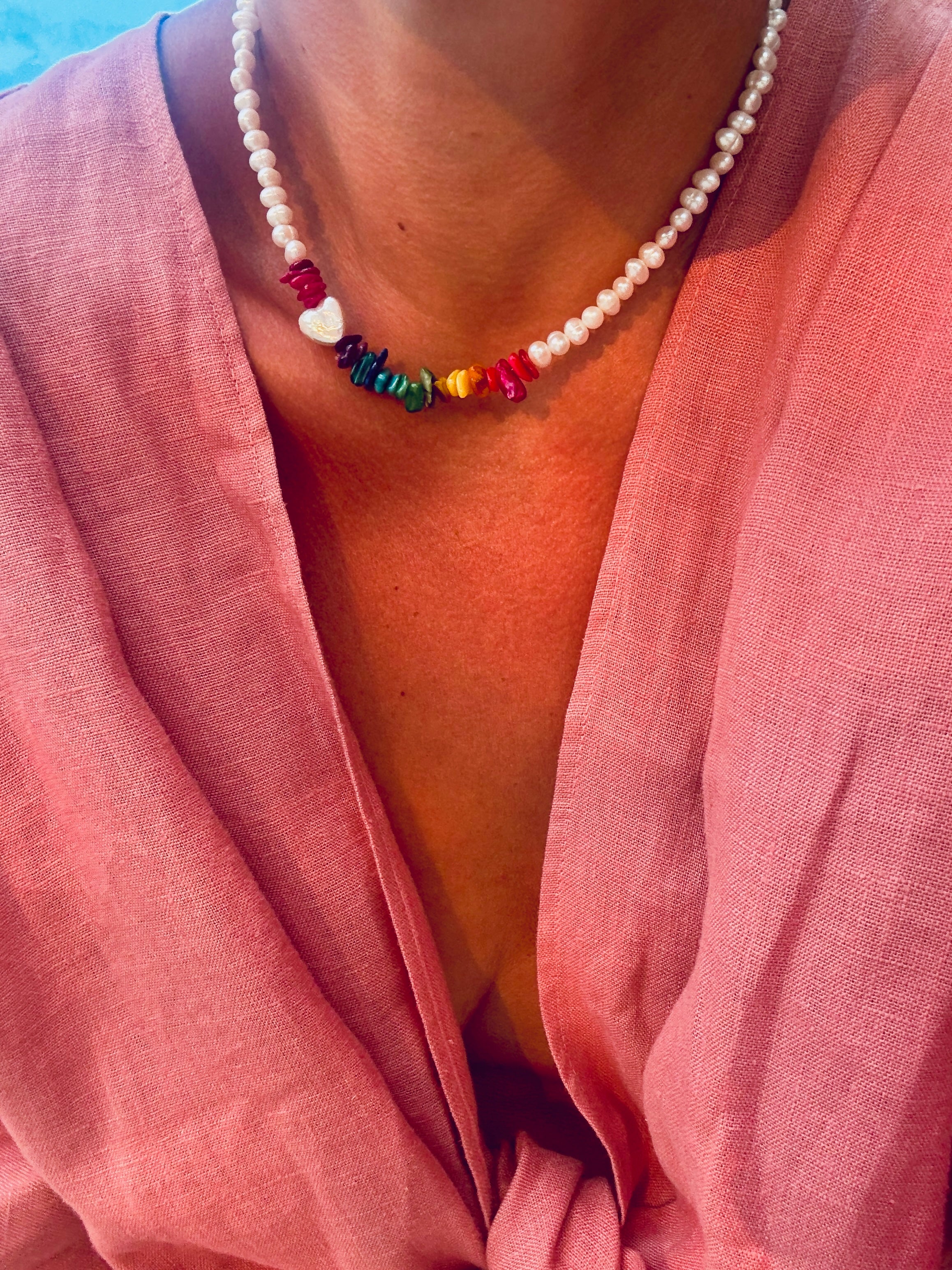 Naszyjnik „Pearl Rainbow”