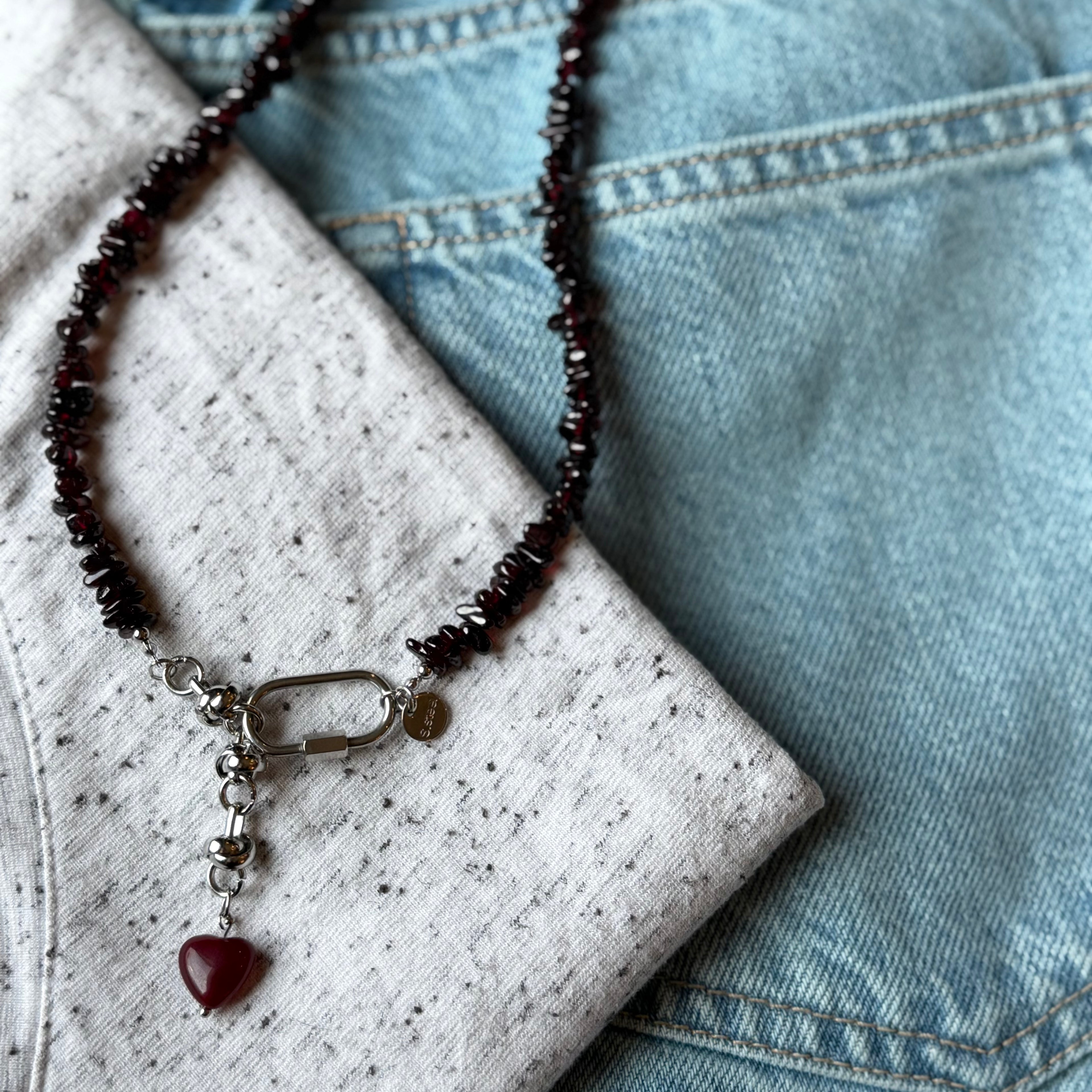 Naszyjnik „Garnet & Ruby Heart”