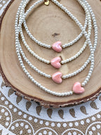 Choker „ Glossy Pearl Heart”