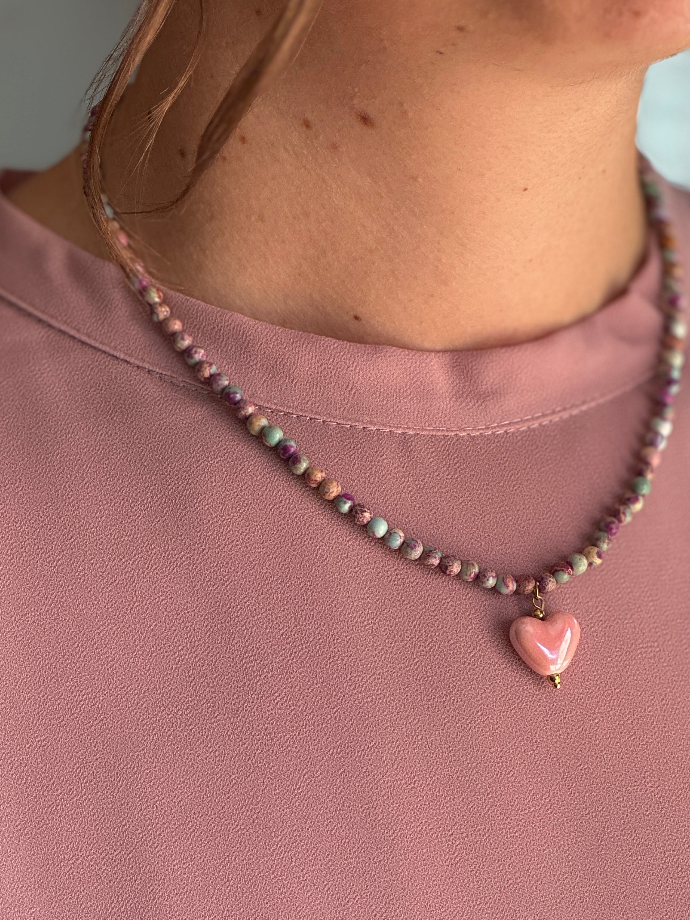 Choker „Blush & Berry”
