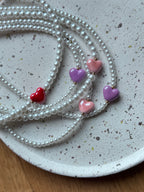 Choker „ Glossy Pearl Heart”